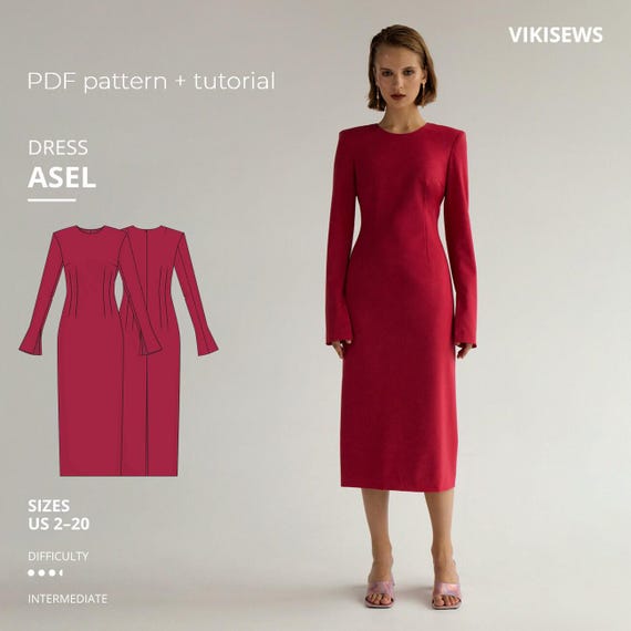 diy fitted dress DIY White Fitted Dress with 3/4 Length Sleeves and Belt