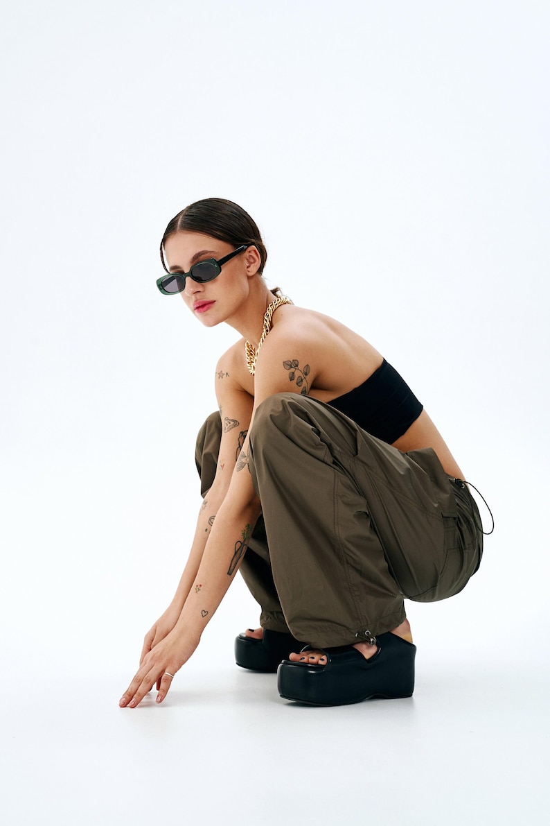 Pam cargo pants 170-176 height US sizes 2 - 20 pattern, oversized pants pattern with pdf tutorial, drawstring baggy trousers sewing pattern image 7