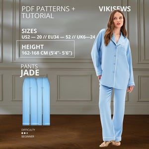 Cartamodello PDF per la blusa Latiffa con tutorial, taglie dalla XS alla XL per persone alte 162-168 cm.