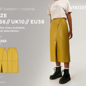 Ilana skirt digital pattern pdf sewing pattern with tutorial size US 6 UK 10 EU 38