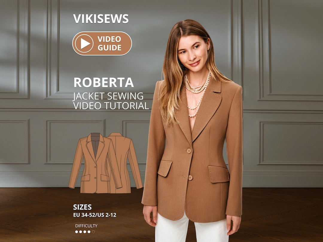 Roberta Blazer Sewing Pattern & Video Course PDF Tailored Blazer ...