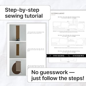 May include: A step-by-step sewing tutorial with diagrams and instructions. The image includes text that reads "Step-by-step sewing tutorial" and "No guesswork - just follow the steps!"