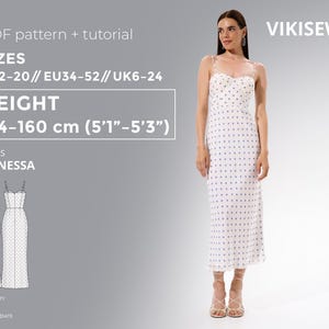 Agnessa Dress pdf Sewing Pattern eu 34-52 uk 6-24 us 2-20| Dress Sewing Pattern Corset Dress Pattern Close Fit Dress Height 154-160 cm