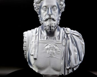 Escultura de Marco Aurelio en Plata PLA+ SEDA