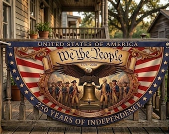 Vintage Americana Bunting Flag, 250th Anniversary Porch Decor
