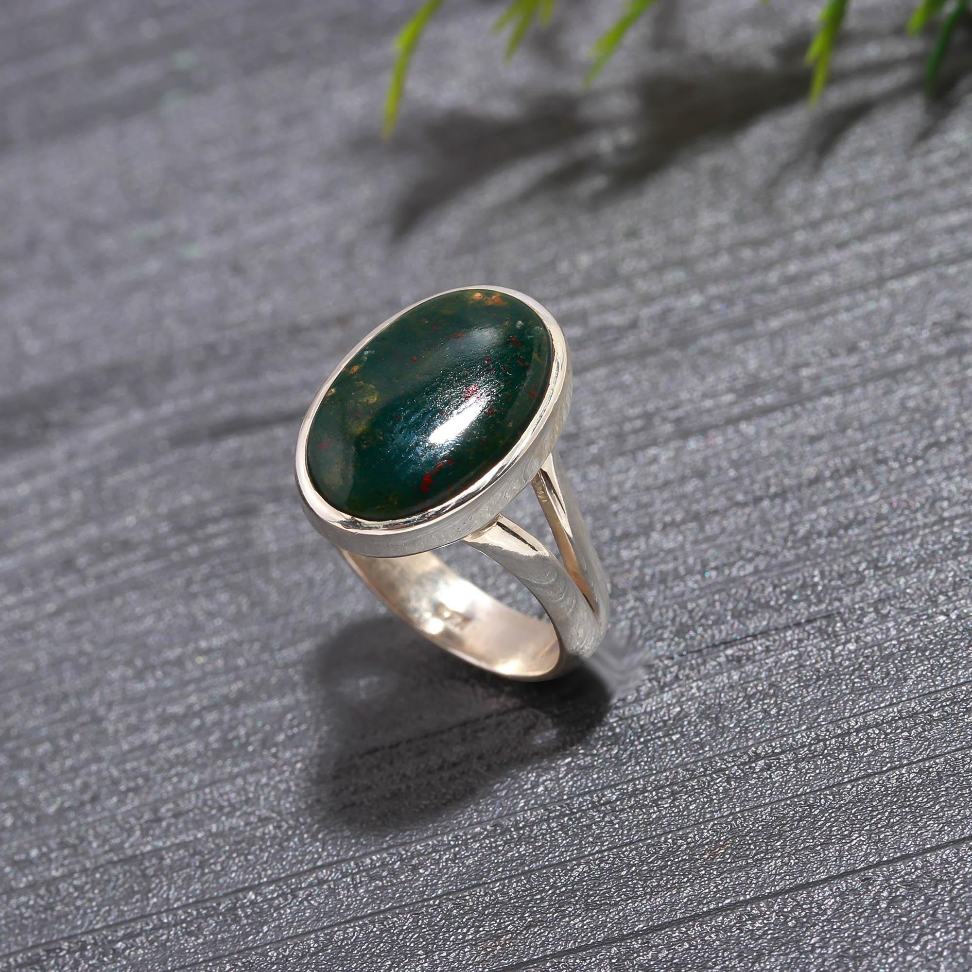 Boho Bloodstone Ring: 925 Sterling Silver Gemstone - Etsy