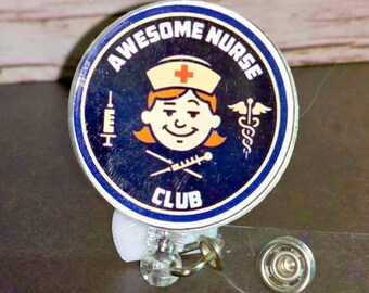 Retro Nurse Club Badge Reel – Fun Id Holder