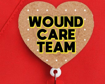 Wound Care Team Badge Reel: Funny Heart Bandage Nurse Id Holder