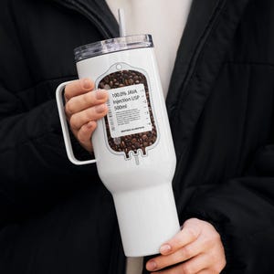 Vaso térmico de viaje para enfermeras 100% Java, bolsa de inyección intravenosa, taza de viaje con asa