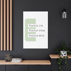 Inspirational Wall Art Canvas, Positive Life Quote Print, Motivational Home Office Decor