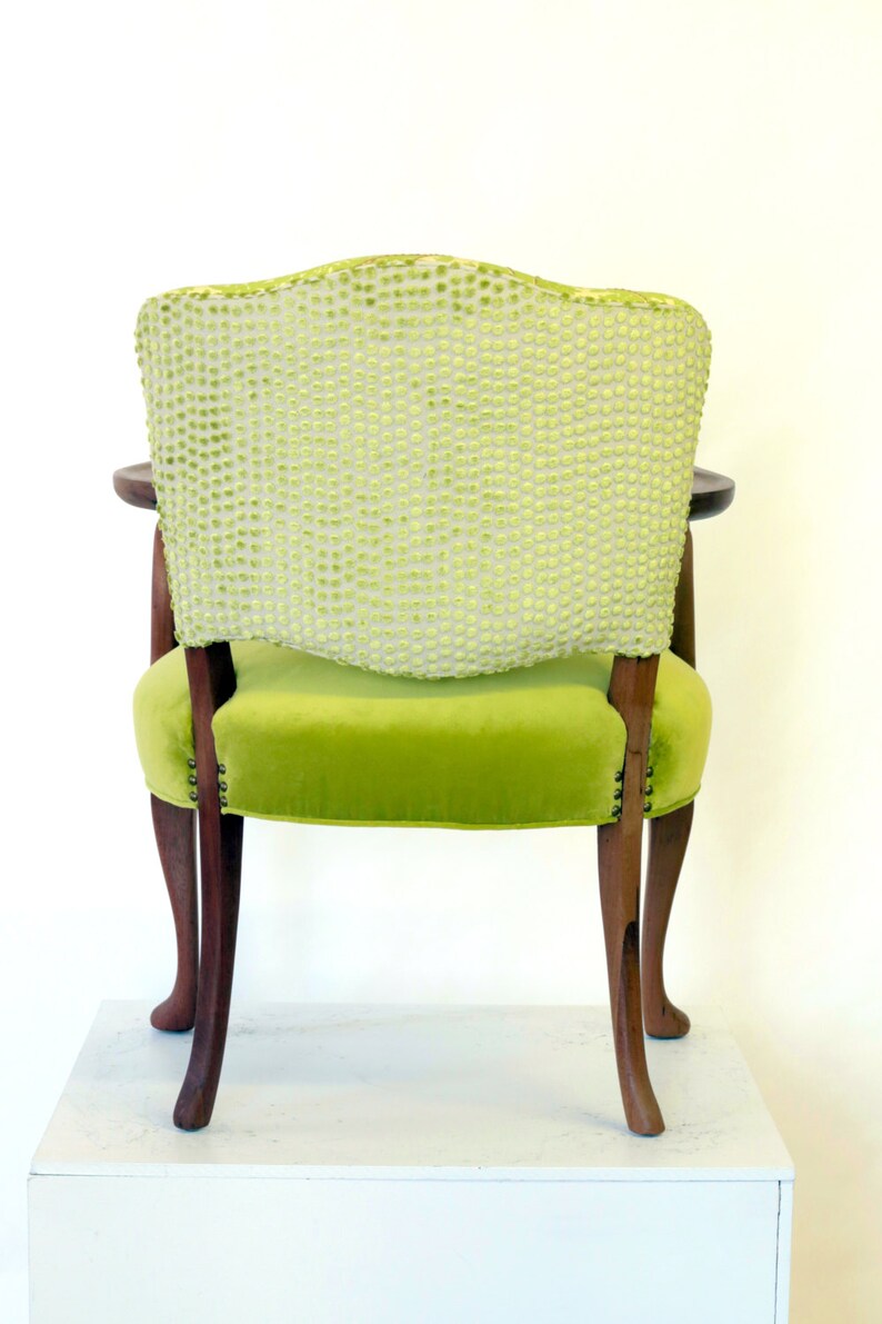 Green Embroidered Occasional Chair | Etsy