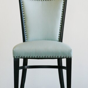 Pair of light blue upholstered occasional chairs image 2