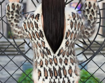 Hand-Knitted Mohair Bodysuit – Soft Fluffy Loungewear, Made to Order