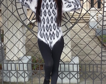Hand-Knitted Mohair Bodysuit – Fluffy Knit Loungewear, Made to Order