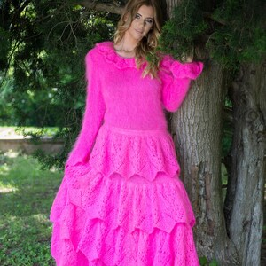 Handmade Mohair Dress – Soft, Fluffy, and Colorful Ready to Send by Superteo S-L