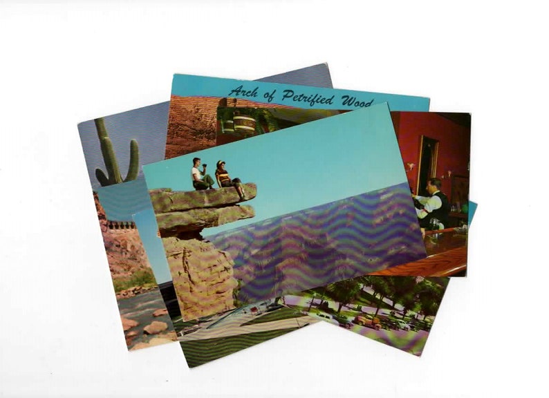 Unique Travel Themed Wedding Guest Book Travel Journal Supplies 50 Vintage Arizona Chrome Postcards Blank Reception Decor