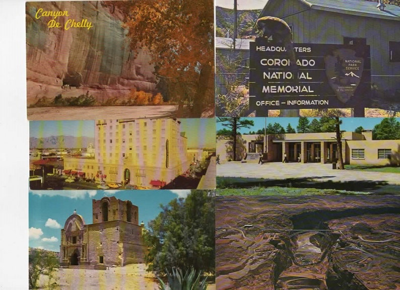 Unique Travel Themed Wedding Guest Book Travel Journal Supplies 50 Vintage Arizona Chrome Postcards Blank Reception Decor