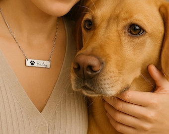 Collar De Pata De Perro Personalizado Con Nombre, Collar De Pata De Perro De Acero Inoxidable, Regalo Conmemorativo Personalizado Para Pérdida De Mascotas, Regalo Para Amantes De Mascotas/mamá De Perros