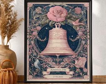 Póster de la Campana de la Libertad: Arte mural botánico del 250 aniversario