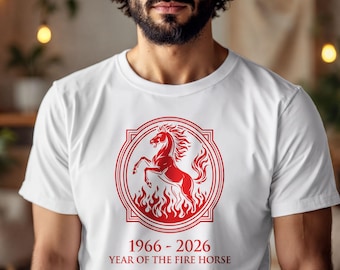 Year of the Fire Horse Zodiac T-Shirt, 60th Birthday Astrology Tee