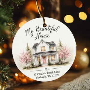 Rund husdekoration, handgjord souvenir - personliga namn och datum, heminredning, present till ny husägare