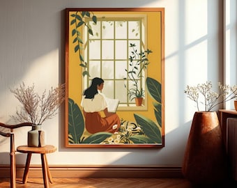 Botanical Wall Decor: Cozy Greenery Print (Rolled Vertical Poster)