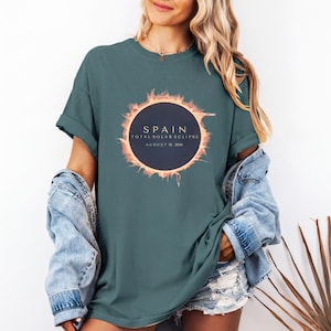 T-shirt met zonsverduistering: Hemels evenement in Spanje (maat S-4XL, katoenmix)