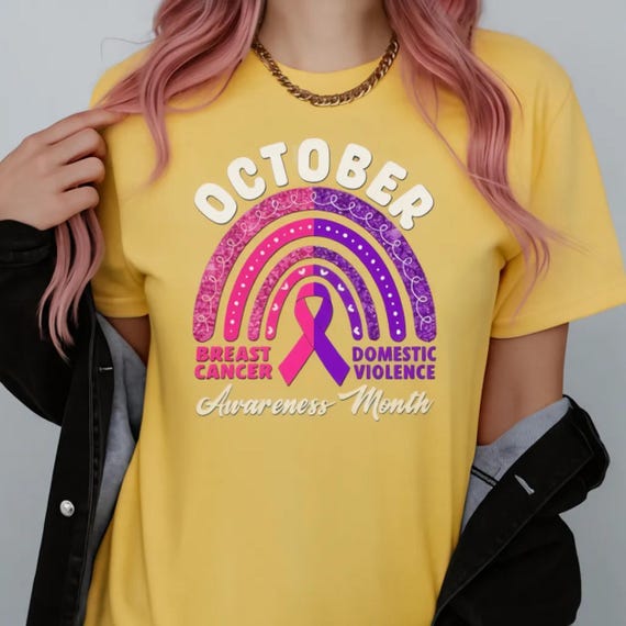Pink Purple Ribbon, Awareness Tee, Classic Fit | Gildan Heavy Cotton | Eco Dyes, Support Walks, Sizes S-3XL