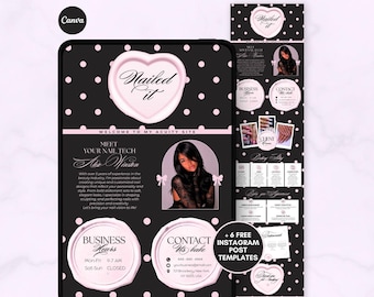 Pink Acuity Scheduling Polka Dots Acuity Template Nail Tech Acuity Calendar Nail Artist Acuity Nail Schedule Acuity Booking Page website