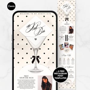 Creme Acuity Scheduling Polka Dots Acuity Template Nail Tech Acuity Calendar Nail Artist Acuity Nail Schedule Acuity Booking Page website