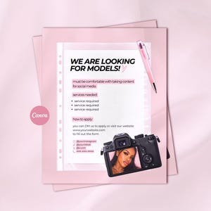 Mall för flygblad för hårmodeller Modellsamtal Frisör Hårföretagsflyer Söka modeller Fransar MUA Naglar Fläta Modellsökningsflyer