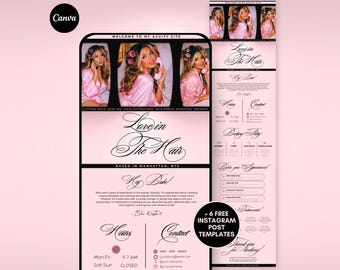 Black & Light Pink Acuity Scheduling Luxury Acuity Template Hairstylist Chic Acuity Booking Template Hair Tech Acuity Booking Website Page