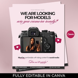 Looking for Hair Models Flyer Template Model Call Hairstylist Hair Business Flyer Searching Models Lashes MUA Nails Braid Model Search Flyer