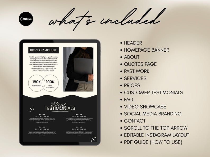 Social Media Manager Portfolio Canva Website Template Marketing Aesthetic UGC Landing Page Content Creator Coach Influencer Course Creator image 3