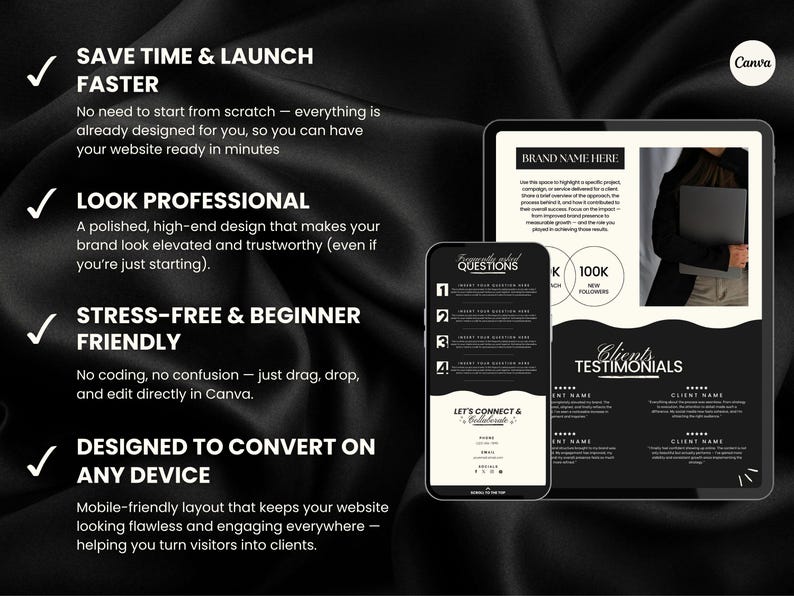 Social Media Manager Portfolio Canva Website Template Marketing Aesthetic UGC Landing Page Content Creator Coach Influencer Course Creator image 5