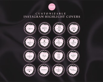 Pink Instagram Highlight Covers Polka Dots Instagram Highlight Icons insta highlight covers template hairstylist nail lash tech salon