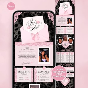 Acuity Scheduling Pink Lace Leopard Acuity Template Nail Tech Acuity Calendar Nail Artist Acuity Nail Schedule Acuity Booking Page website