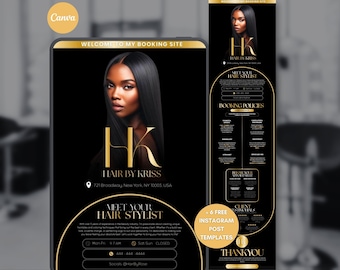 Modelo de agendamento Acuity para cabeleireiros, modelo Hair Gold Luxury Acuity, site de agendamento para cabeleireiros, site de reservas Acuity para cabeleireiros, tecnologia capilar Canva
