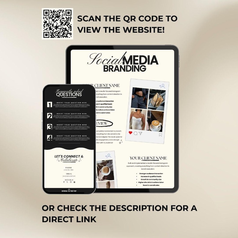 Social Media Manager Portfolio Canva Website Template Marketing Aesthetic UGC Landing Page Content Creator Coach Influencer Course Creator image 8