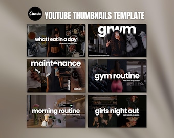 Youtube Thumbnail Canva Template youtube vlog thumbnail contentcreator DIY branding kit youtubers minimalist aesthetic Thumbnail Editable