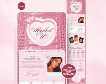 Pink Acuity Scheduling Alligator Acuity Template Nail Tech Acuity Calendar Nail Artist Acuity Nail Schedule Acuity Booking Page website