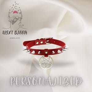 Women&#39;s Celestial Rage Obsidian Punk Leather Choker