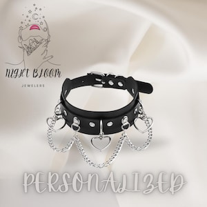Women’s Leather Melanin Moon Black Vintage Style Choker