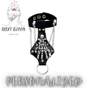 Rebel Edge Leather Cuff Spikes, Skulls & Cross Rivet Bracelet