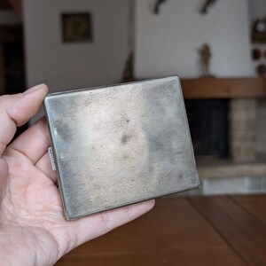 Vintage Alpacca Hoka Cigarette Case, Silver Plated Floral Art Deco image 9