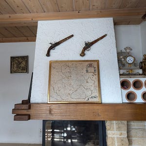 Antique 18th century map of Germany, Bohemia, Silesia, Moravia, and Lusatia in wooden frame for classic wall decor