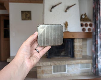 Vintage Alpacca Silver Cigarette Case, Engine Turned, Germany