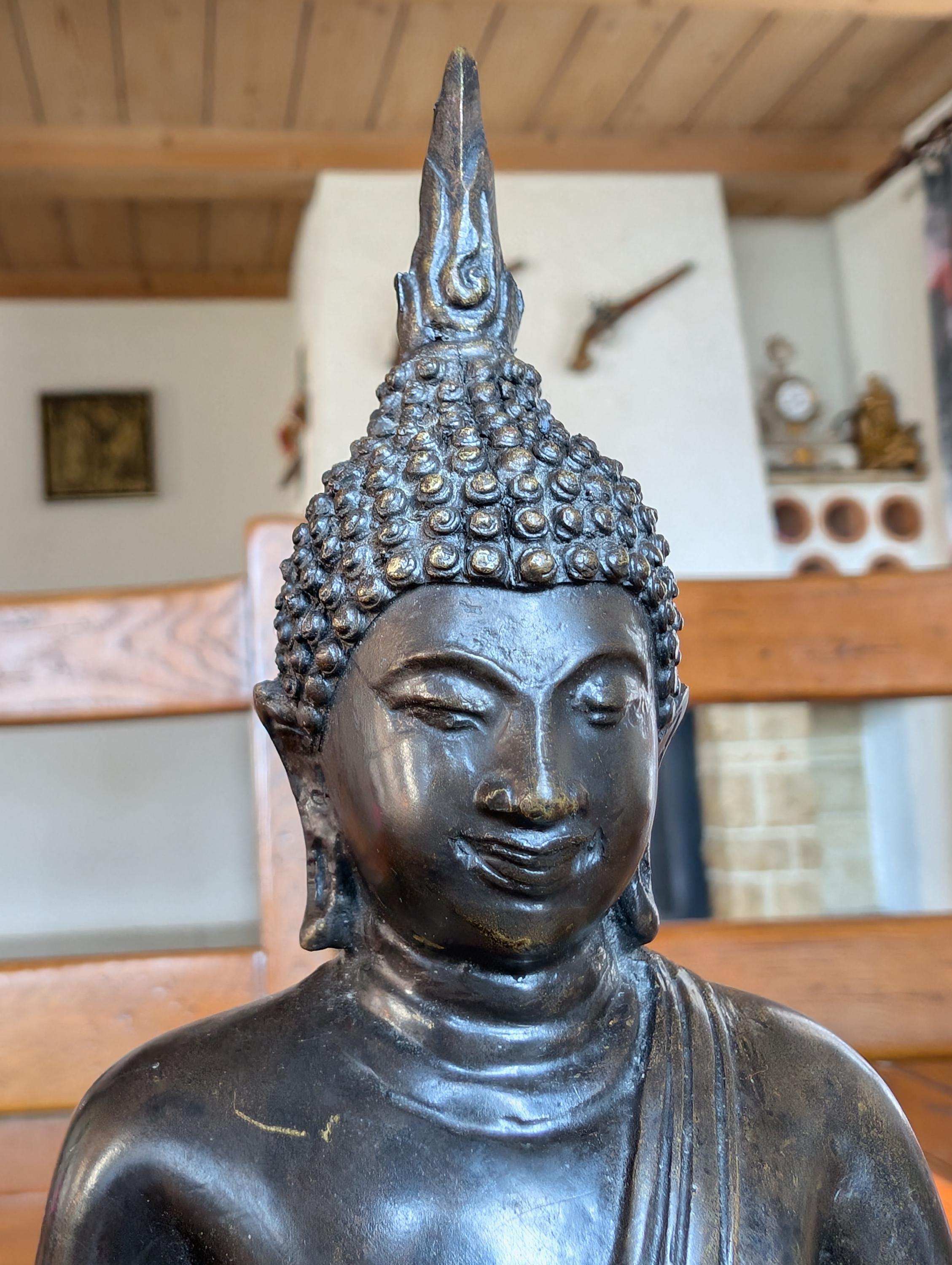 ブロンズ仏像 - 瞑想ポーズ、細部まで精巧に仕上げられています - Etsy