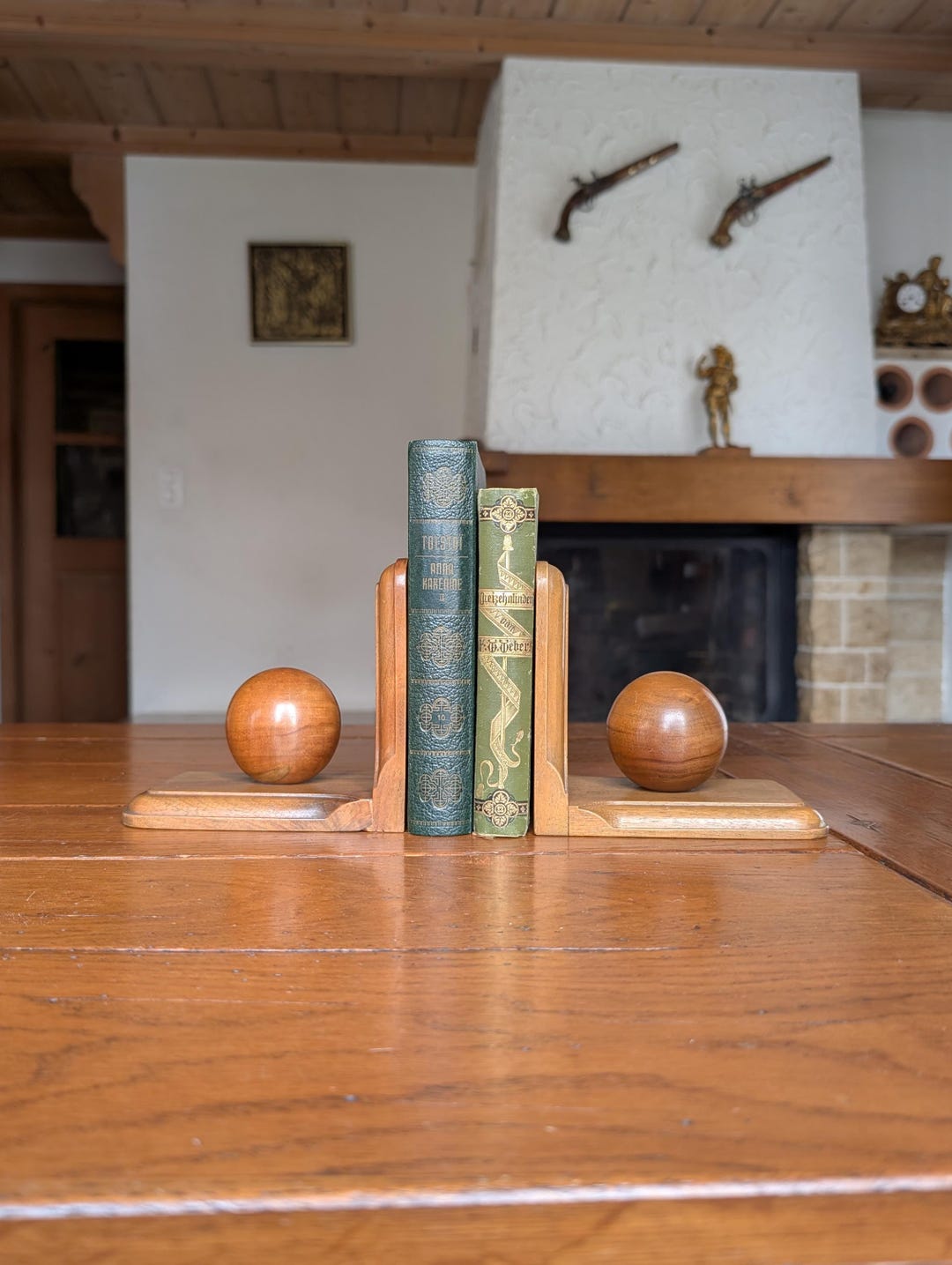 Vintage Modernist Wooden Bookends With Round Ball Detail - Etsy