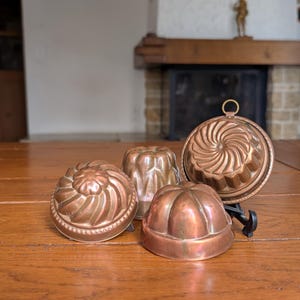小さな銅製クーゲルホップ型セット、素朴なキッチン装飾 画像 8